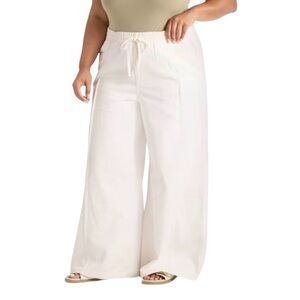 Universal Thread Women's Wide-Leg Pants in White With Drawstring Size XL